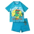 thumbnail image 1 of 1-5T Toddler Baby Boys' Rash Guard Set - 2 Piece UPF 50+ Swim Trunks and Short Sleeve Swim Shirt, 1 of 12