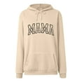 thumbnail image 4 of zaveiop Mama Sweatshirt Casual Long Sleeve Hoodies Fall Loose Mom Gift Drawstring Pullover Tops with Pockets 2025 Big Sales (Beige, XL), 4 of 4