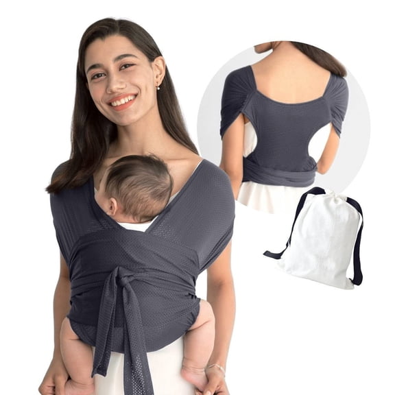Adjustable Baby Wrap Carrier Cooling Air-Mesh, Easy to Wear Baby Carrier Sling, Baby Carriers Newborn to Toddler 8-35lbs
