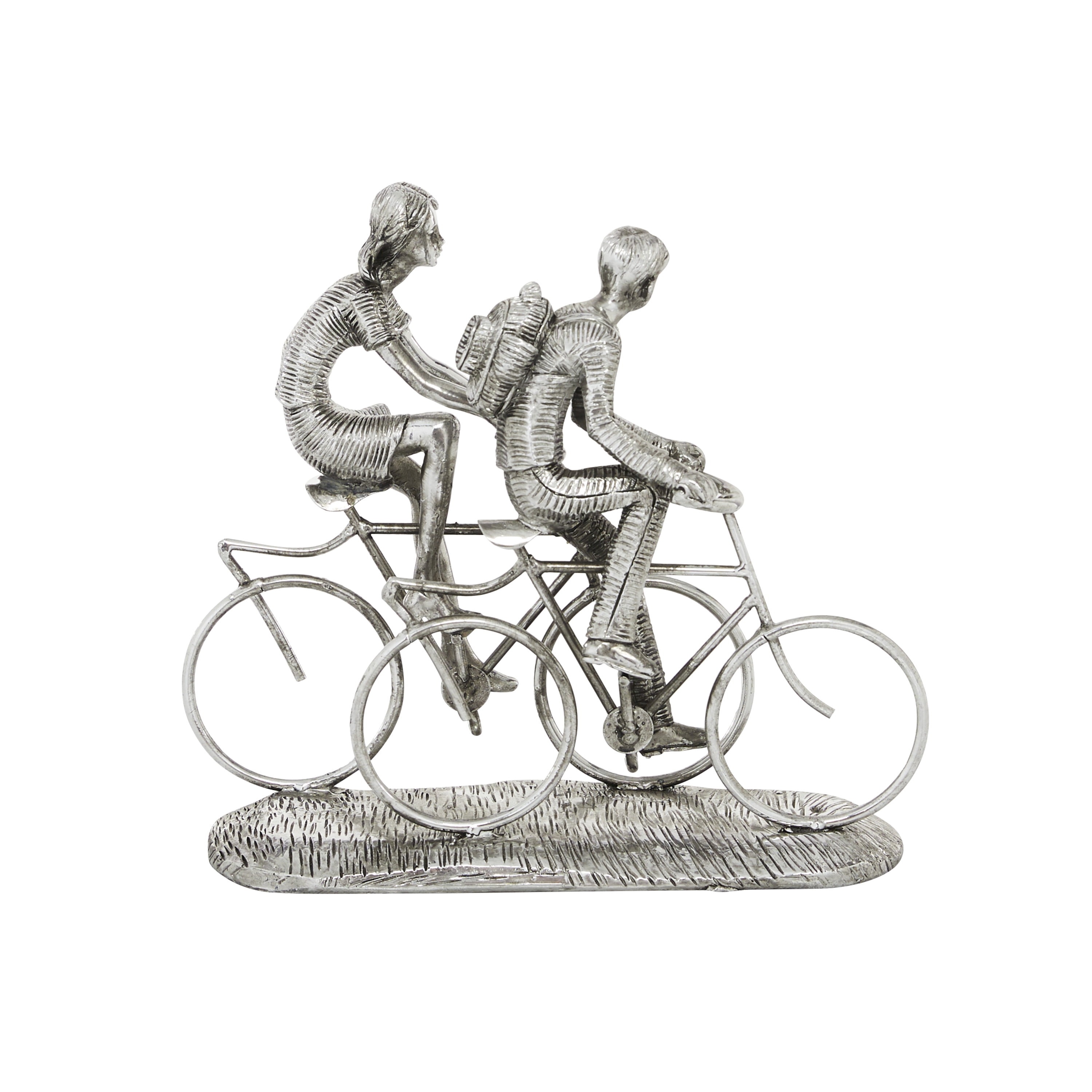 DecMode Polystone Bicycle Contemporary Sculpture Silver