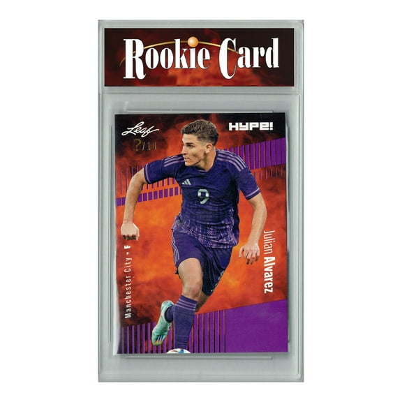 Certified Mint  Julian Alvarez 2023 Leaf HYPE! #129 Purple SP, Just 10 Made Rookie Card