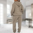 thumbnail image 4 of Ensemble de Survêtement 2 Pcs pour Femmes Simple Décontracté Tendance (Kaki P), 4 of 6