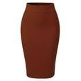 thumbnail image 3 of Made by Olivia Women's Solid Back Slit Scuba Bodycon Pencil Skirt, 3 of 5