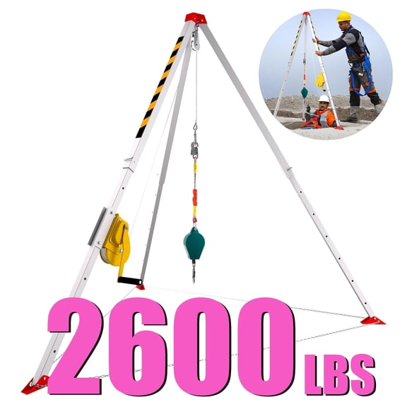 Confined Space Tripod, Confined Space Rescue Tripod, Confined Space Tripod Kit - Full-body Security Harness, Aluminum, Adjustment Protection Chain with 35.5x14.5x3.9 Inch Size for Industrial Teams