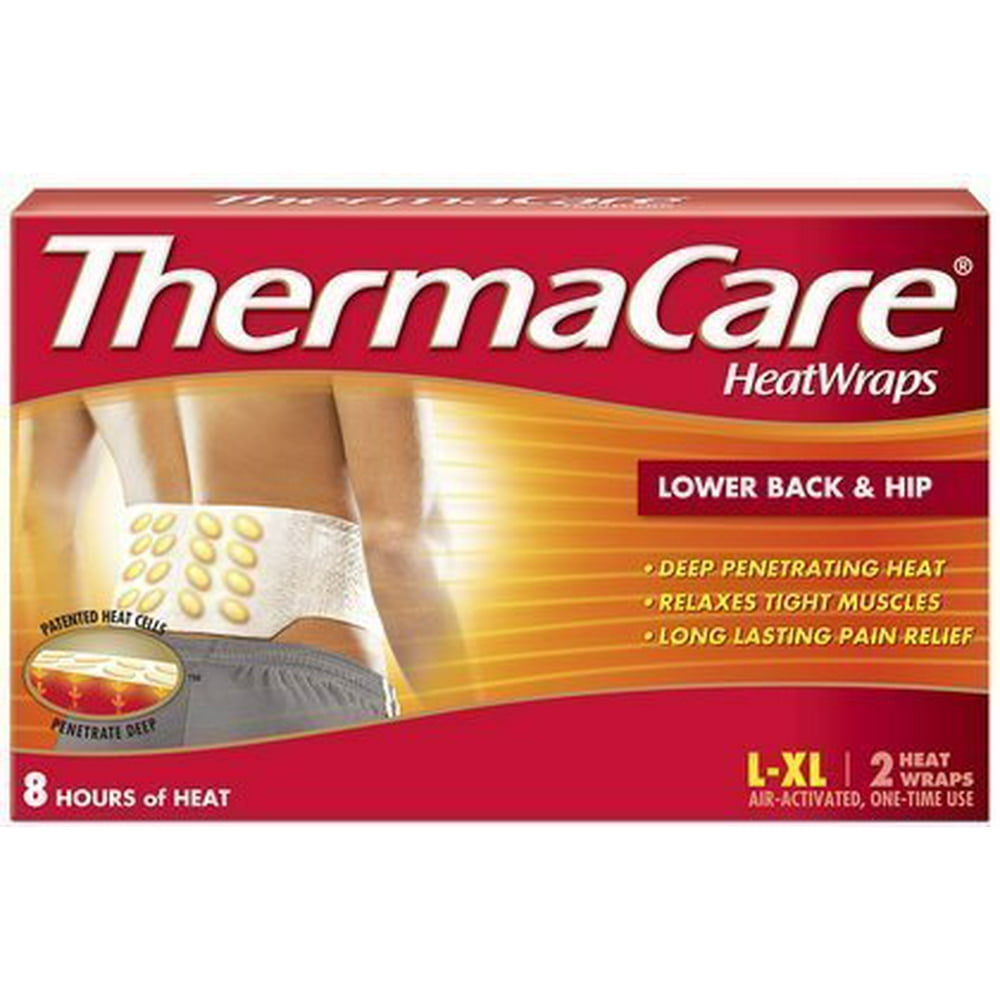 ThermaCare Heatwraps for Lower Back & Hip, Size LargeXL, 8 Wraps = 4