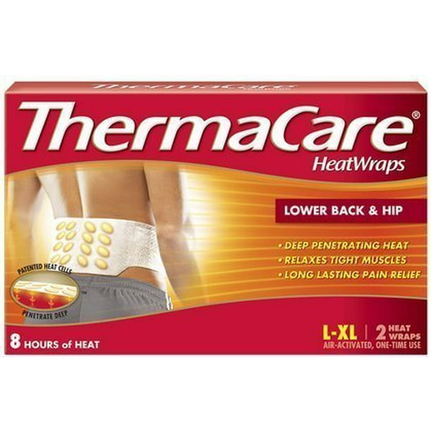 ThermaCare Heatwraps for Lower Back & Hip, Size LargeXL, 8 Wraps = 4