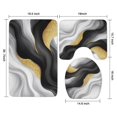 thumbnail image 3 of Black White Marble Gold Wave Pattern Bathroom Rugs Sets 3 Piece,Toilet Cover Set,Absorbent Non Slip Bathroom Mats Sets with U-Shaped Contour Rug Toilet Rug Set, 3 of 5