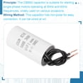 thumbnail image 4 of Capacitor de funcionamiento CBB60 3uF de Uxcell, capacitor de arranque con 2 cables, CA 450V para motor de arranque con frecuencia de 50Hz/60Hz, adecuado para compresores de aire y bombas, blanco, 4 of 6