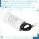 thumbnail image 4 of Capacitor de funcionamiento CBB60 3uF de Uxcell, capacitor de arranque con 2 cables, CA 450V para motor de arranque con frecuencia de 50Hz/60Hz, adecuado para compresores de aire y bombas, blanco, 4 of 6
