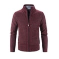 thumbnail image 1 of Cárdigan de otoño e invierno para hombre, suéter grueso y cálido, chaqueta de suéter de polar con cuello vertical para hombre, 1 of 4