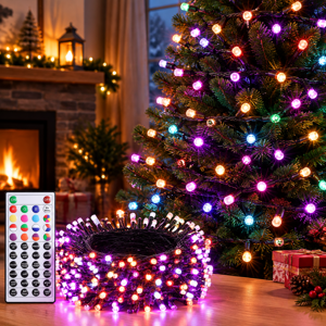 Halloween String Lights - 66FT 200LED Plug-in RGB String Lights