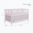 thumbnail image 3 of Dream On Me Synergy Wave 5-in-1 Convertible Crib, Pink, 3 of 9