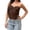 Coffee, variant on Women Mesh Corset Top Strapless Back Zip Up Boned Bustier Tops Y2k Going Out Tube Bandeau Tops Size: M Yellow