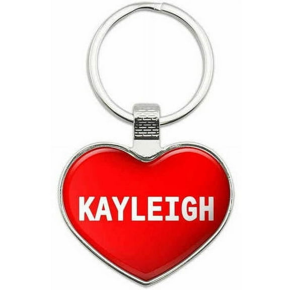 Kayleigh - Names Female Metal Heart Keychain Key Chain Ring, Multiple Colors Available