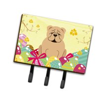 Carolines Treasures BB6124TH68 Easter Eggs English Bulldog Fawn Leash or Key Holder Triple multicolor