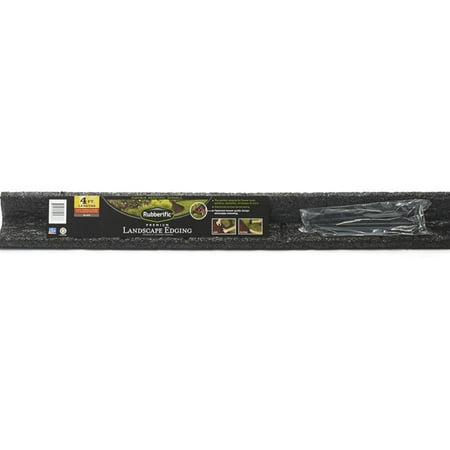 Rubberific Mulch LRE4BK Landscape Edging, 4 ft L, Rubber ...