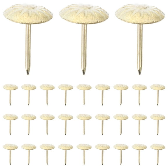 ELAYARD 200Pcs Golden Upholstery Tacks Decorative Heavy Duty Metal Nails for Furniture and Door Decoration