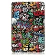 thumbnail image 3 of TOP SHE Case for 2021 Samsung Galaxy Tab S7 FE (12.4", SM-T730), Tab S7 Plus 12.4-inch Case (SM-T970) - PU Leather Hard Plastic Case, Slim Lightweigt Auto Sleep Wake Stand Trifold Cover (Graffiti), 3 of 10