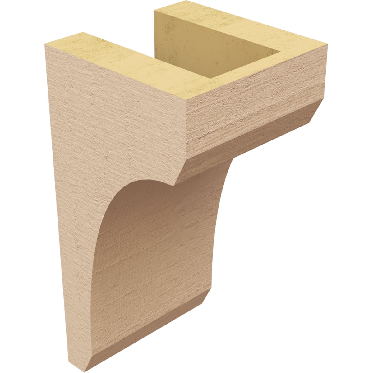 4"W x 4"D x 8"H Wide Legacy Rough Cedar Woodgrain TimberThane Corbel, Primed Tan