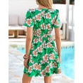 thumbnail image 4 of BTFBM Summer Dresses for Women Lightweight Casual Short Sleeve Floral Mini Dress A Line Beach Vacation Sundress, 4 of 9