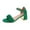 Green, variant on JeashCHAT Sandals for Women Women's Summer Casual Round-toe Sandals Middle Heel Chunky Heel Metal Buckle Sandals
