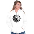 thumbnail image 4 of Floral Yin Yang Symbolic Spiritual Womens Plus Size Graphic Zipper Hoodie Brisco Brands 2X, 4 of 5