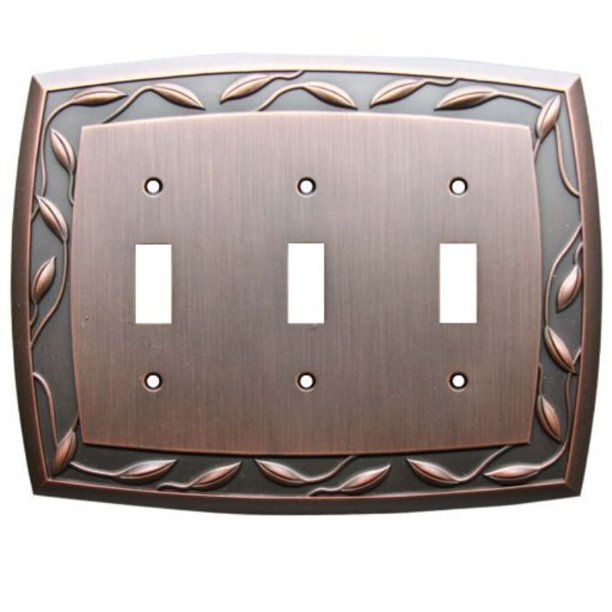 Allen + Roth 3gang Dark Oilrubbed Bronze Standard Toggle Metal Wall Plate