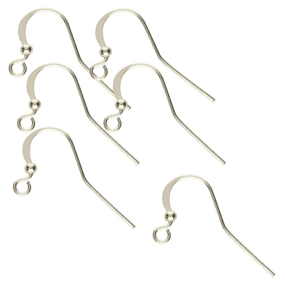 The Beadsmith Basic Elements Flat Ear Wires – Silver Plated – 12mm x 27mm – 6 Pieces (3 Pair) – Earring Hooks Findings – Jewelry Components for Making Dangle and Drop Earrings