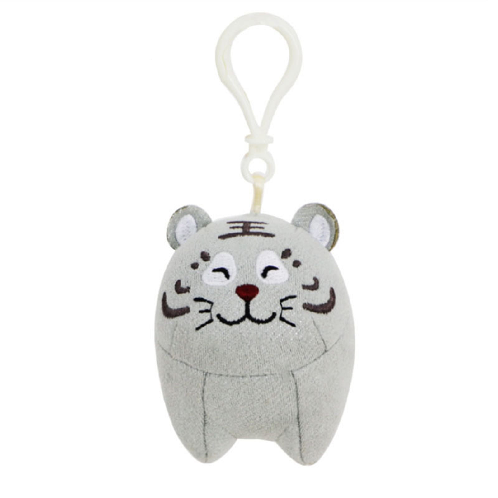 Bag Charm Cat Steel Golden And Crystal Blue And White Key Ring 