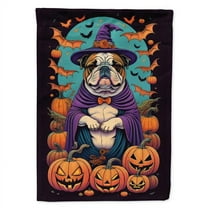 English Bulldog Witchy Halloween Garden Flag 11.25 in x 15.5 in