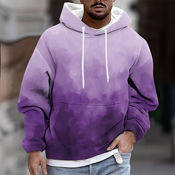 Dagugfen Mens Tops Fall Winter Sweatshirts Hoodie Drawstring Loose Fashion Pullover Tops with Pocket