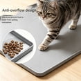 thumbnail image 3 of Silicone Cat and Dog Food Mat for Floors,Waterproof and Non-Slip Silicone Pet Bowl Mats with Raised Edge,Spill Proof Pet Placemat for Messy Drinkers to Protect Floors,Grey, 3 of 5