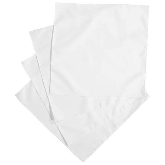 OULII 4Pcs White Cloth Napkins Washable Reusable Polyester Fabric Napkins for Wedding Party Decor