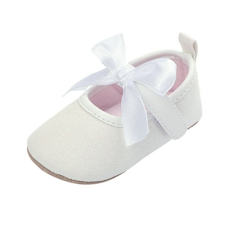 

BTJX Toddler Kids Girls Soild Colour Bowknot Princress Shoes Soft Sole The Floor Barefoot Non Slip First Walkers Prewalker Shoes