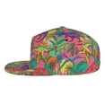 thumbnail image 3 of Daiia Colorful Dinosaur print Flat Bill Hats Flat Brim Trucker Cap Baseball Cap Adjustable Classic Low Profile Hat Unconstructed Plain Cap, 3 of 9