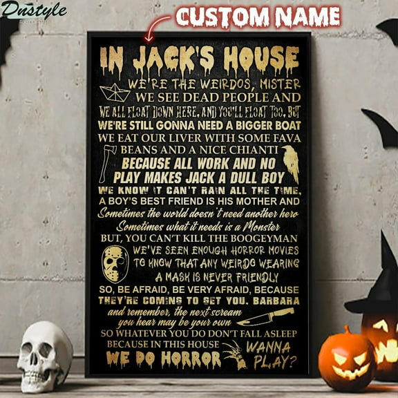 Personalized Custom Name In This House Horror Movie Poster 11 x 17 Inch Poster