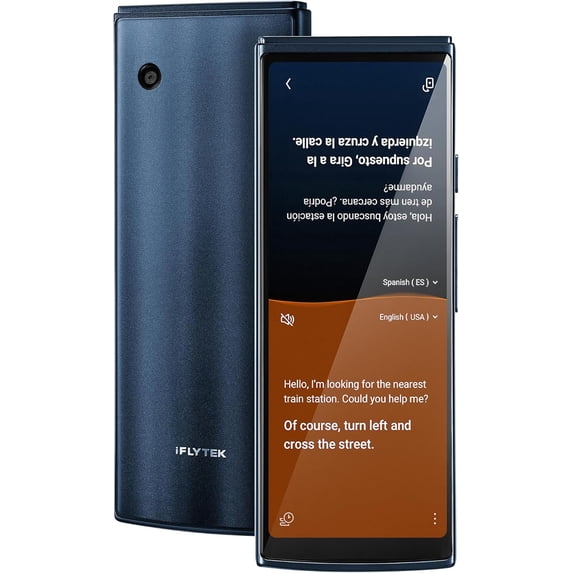 Restored iFLYTEK AI Language Translator Device — 60 Languages, Real-Time Split-Screen & Two-Way Instant Voice Translation, 18 Offline Packs, 2-Year Global Data for K-12 Education, Business, Travel (Refurbished)