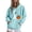 Light Blue, variant on EchfiProm Womens Sweatshirt with Pocket Hooded Ghost Print Long Sleeve Trendy Pullover Tops for Ladies Black S