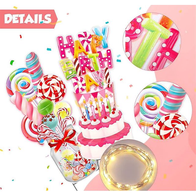 Insertos Decorativos de Dulces Yashi para Tartas de Cumpleaños con Luz