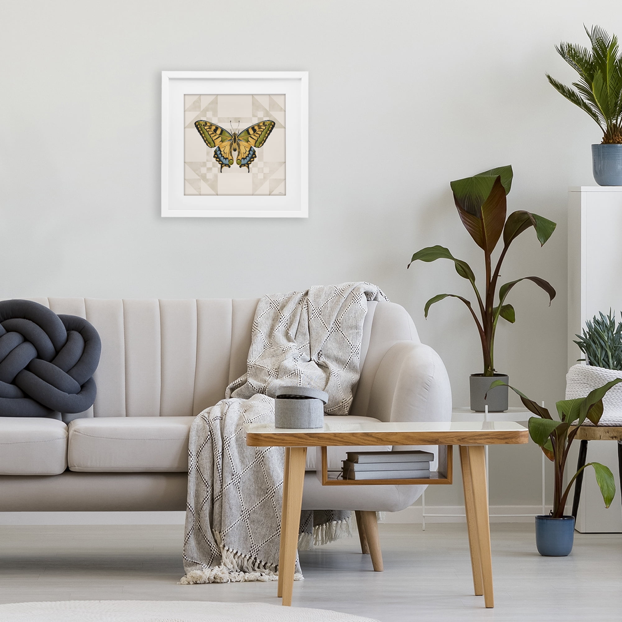 Stupell Industries Green Swallowtail Butterfly White Framed Print Under Glass, design by Cat Thurman Designs