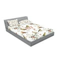 thumbnail image 2 of Ambesonne Animal Fitted Sheet & Pillow Sham Set, Colorful Forest Birds, Queen, Multicolor, 2 of 2