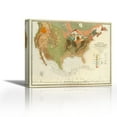thumbnail image 1 of Geological map of the United States, 1856 - Contemporary Fine Art Giclee on Canvas Gallery Wrap - wall décor - Art painting - 27 x 23 Inch - Ready to Hang, 1 of 2