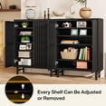 thumbnail image 6 of Tribesigns 6-Tier Bathroom Floor Cabinet, Wooden Bathroom Storage Cabinet, Large Sideboard Cabient for Bathroom/Kitchen/Living Room (Black), 6 of 7