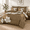 Brown-King, variant on Black/Blue Queen 7-Piece Bed-in-a-Bag Floral Microfiber Bedding Set