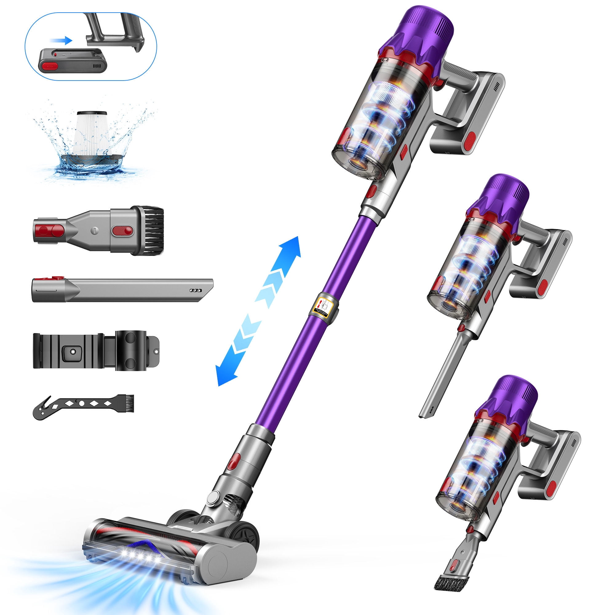 MOOSOO Cordless Stick Vacuum Cleaner Lightweight for Carpet Floor