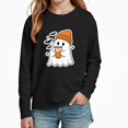 thumbnail image 2 of WAVSUF Girls Halloween Sweatshirts, Long Sleeve Loose Fit Crew Neck Winter Festive Casual Pullover Black 9, 2 of 6