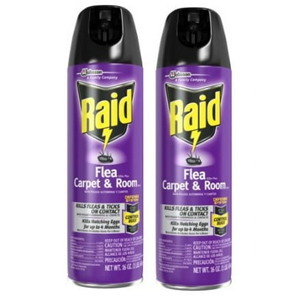 (2 pack) Raid Flea And Tick Killer, Carpet and Room Spray, 16 (Best Flea Control Spray For Homes)