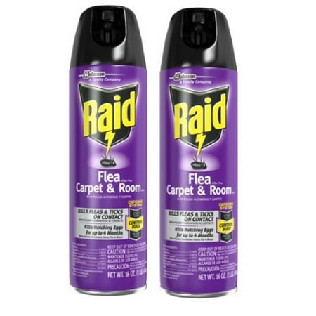 (2 pack) Raid Flea And Tick Killer, Carpet and Room Spray, 16 (Best Indoor Flea Killer)