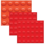 Bump Dots- Mixed- Sm Med Lg- Round Orange- Red- 80-pk