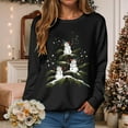 thumbnail image 2 of Kaprioy Sweatshirts for Women Christmas Holiday Prints Fall Fashion Clothing Long Sleeve Shirt Christmas Gift Pullover Tops Black, XL, 2 of 6